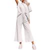Ladies Casual Fashion Sexy New Solid Color Textured Drawstring Sports Two-piece Suit