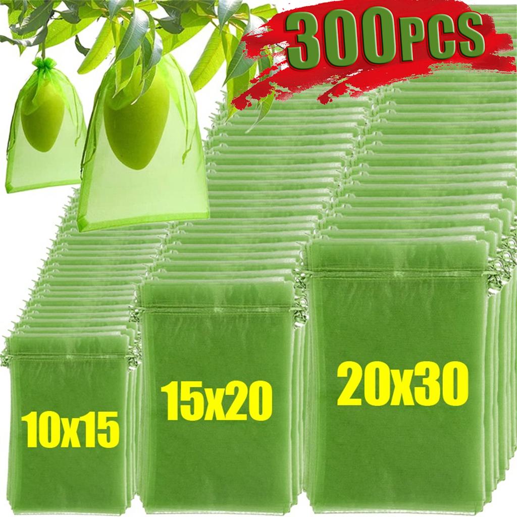 10-200 Pezzi Sacchetti Rete Protezione Frutta Sacchi Coltivazione Piante Rete Anti-Uccelli Giardino Sacchetto Copertura Verdura Fragola Uva Attrezzi da Giardino
