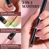 Pincel para Unhas Francesas 3 em 1 com Ponta Multifuncional - Lindo Pincel para Manicure para Unhas de Gel e Acrílico, Removedor de Esmalte, Pincel para Esmalte