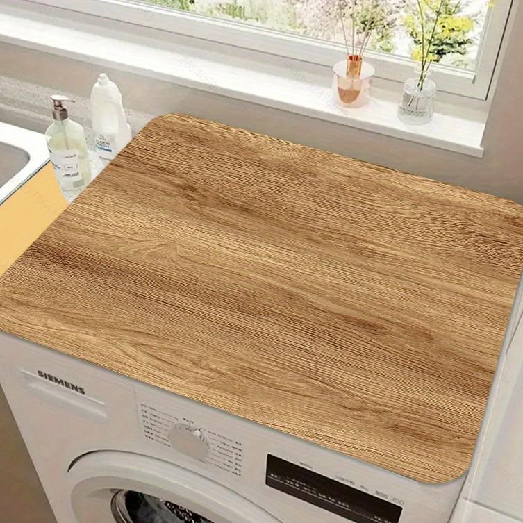 Wabi-Sabi Style Anti-Slip Dustproof Washing Machine Lid Cover Pad with Water Absorption.