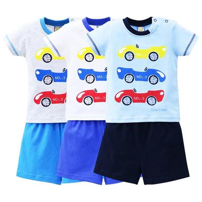 Set da 2 pezzi per bambina, neonato, pantaloni a maniche corte, t-shirt, completi estivi in ​​cotone a cartoni animati