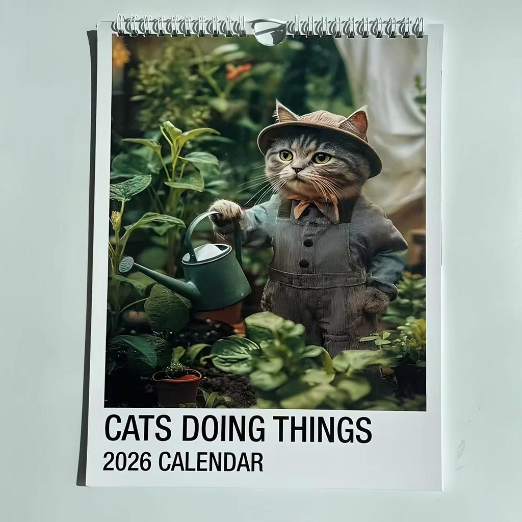 Cat Calendar Funny Cats Hangable Monthly Calendar 2026 Cat Wall Calendar 12 Months Family Planner Calendar Present for Cat love