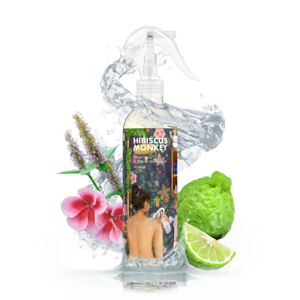 

Hibiscus Monkey Velvet Spray Bergamot In Shower Body Moisturizer | Coconut Milk Oil, Bergamot |Moisturizes, Reduces Dryness, Soothes KP|All Natural |L