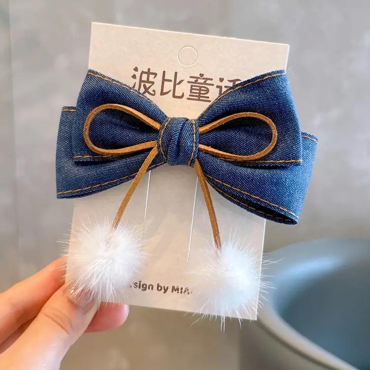 

blue hairpins for girls female accessories hair bows girls things for hair accessories flower hair clip popular product 2024