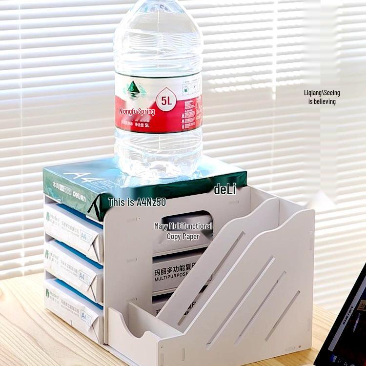 Desktop File Organizer with Storage Boxes and Book Stand