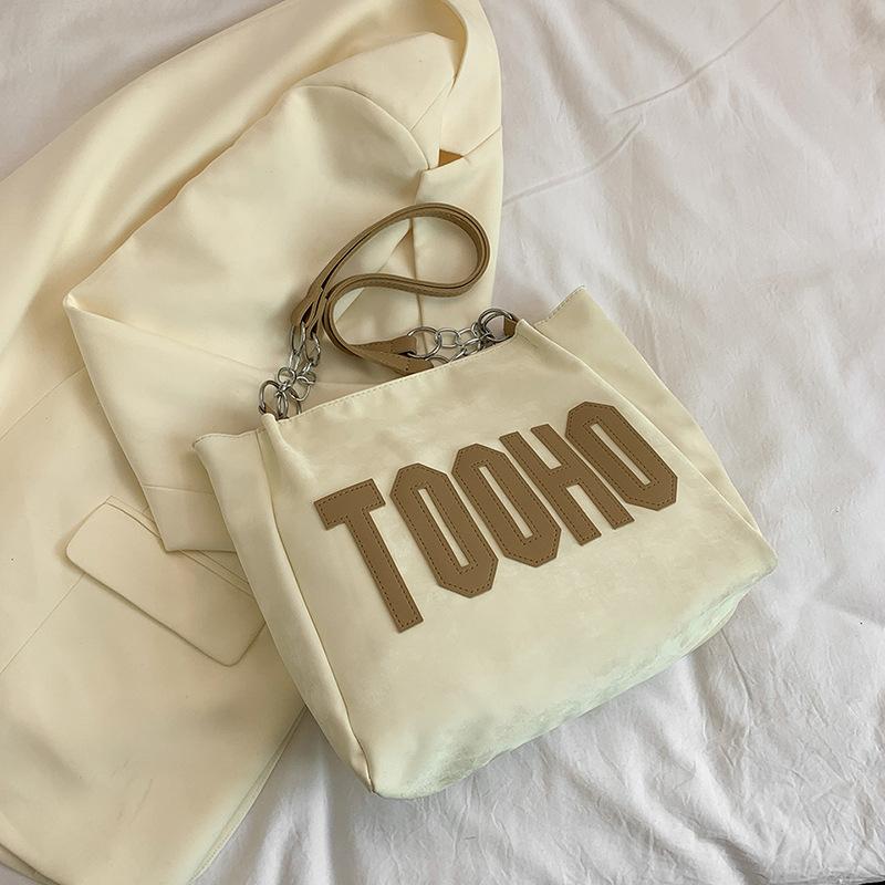 Summer Fashion Simple Commuter Big Bag Women's New Fashion Fashionable Canvas Bag Large Capacity Tote Bag