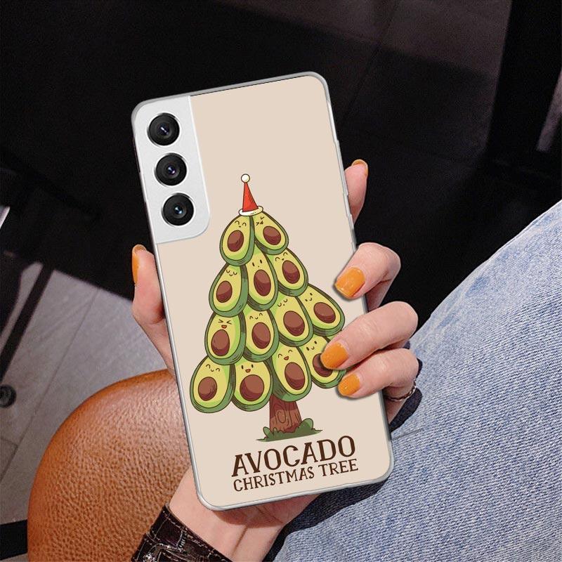 Cartoon Fruit Avocado Phnoe Case for Samsung Galaxy S26 S25 Edge S23 S24 Ultra S22 Plus S21 S20 FE Unique Cover Soft Coque Galax