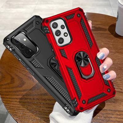 Luxury Shockproof Armor Ring Case For Samsung Galaxy A53 A33 A23 A22 A12 S22 Ultra S21 Plus Redmi Note 11 10A 10C iPhone 13 12 11 Pro Max Stand Cover