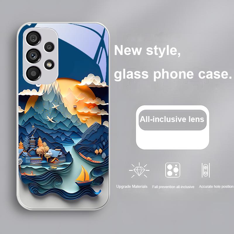 Winter Snow Mountain For Samsung Galaxy S24 Plus S20 21 FE S23 Ultra S8 9 A70 72 73 50 51 52 53 Tempered Glass Phone Case