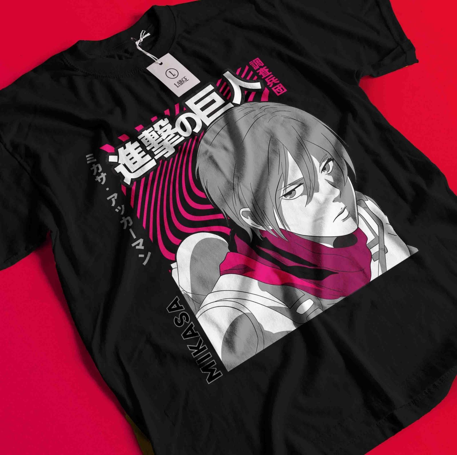 

Футболка Атака Титанов Микаса Футболка Леви Футболка AOT Эрвин Ханджи Эрен Армин Tee AA29 S