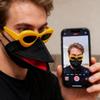 Máscara Facial Bico Headgear Feito à Mão Com Óculos de Sol Máscara Facial Engraçada Adereços de Cosplay Para Homens Mulheres Festa Festival Música Carnaval