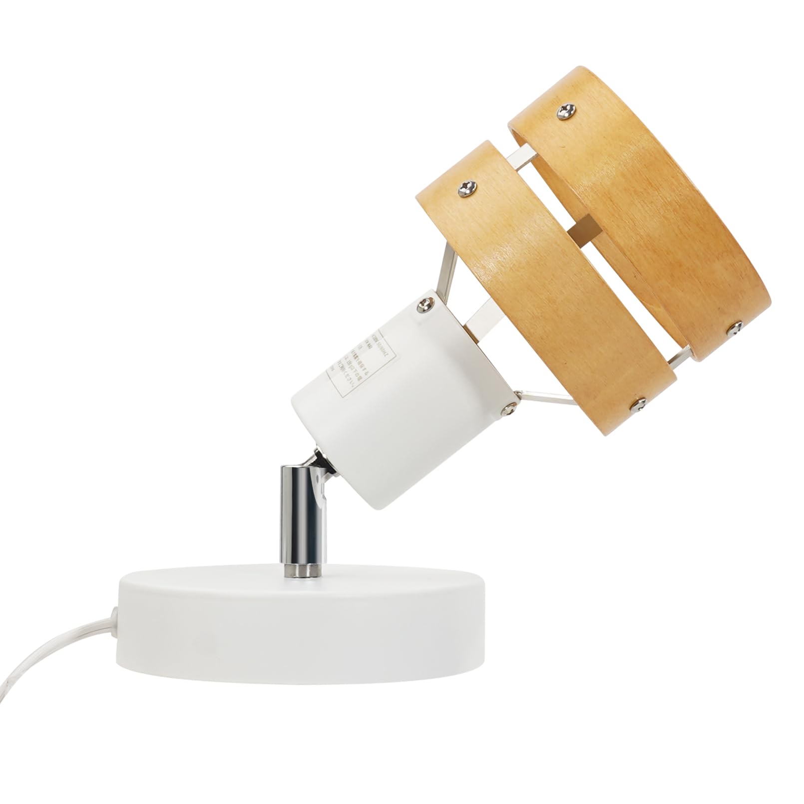 

Aiwode Wall Lamp, Wood-Colored Circle, E26 Compatible, 360-Degree Rotation, Wall-Mounted Lighting with Switch, Luxury, Eye-Friendly, Energy-Saving,