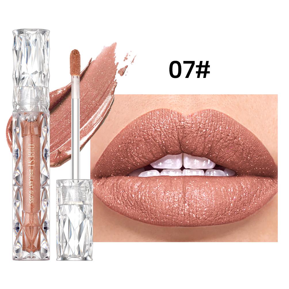 QIBEST Waterdichte Diamant Glans Glitter Lipgloss Mat Vloeibare Lippenstift Glanzende Parel Lip Glazuur Langdurige Lip Tint Vrouwen Make-up