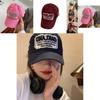 Trendy Vintage Style Baseball Cap For Women Burgundy Wide Brim Cotton Hat