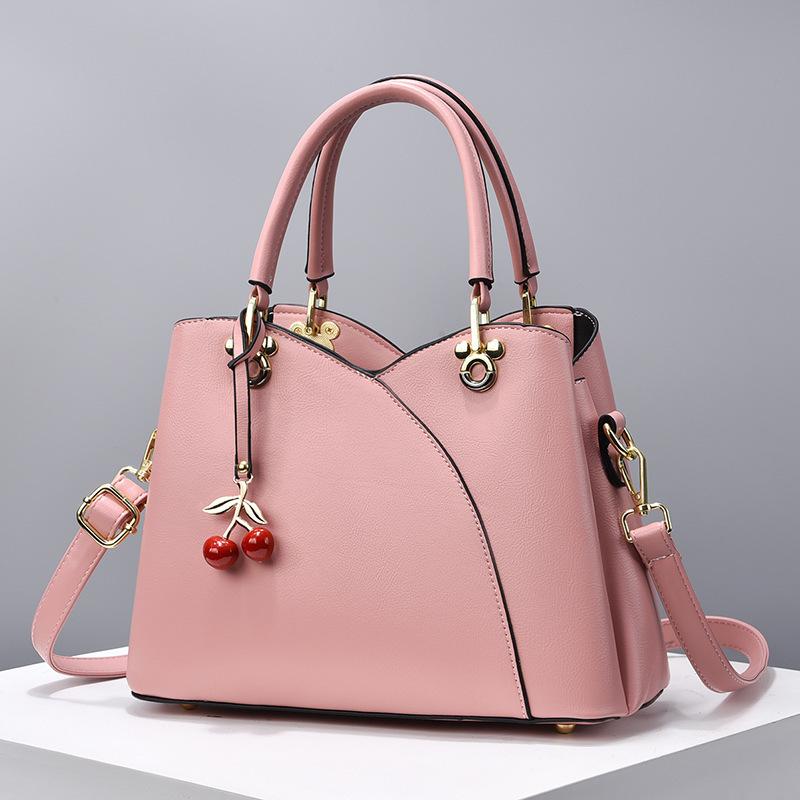 Solid color handbag large capacity women's bag new fashion versatile messenger bag