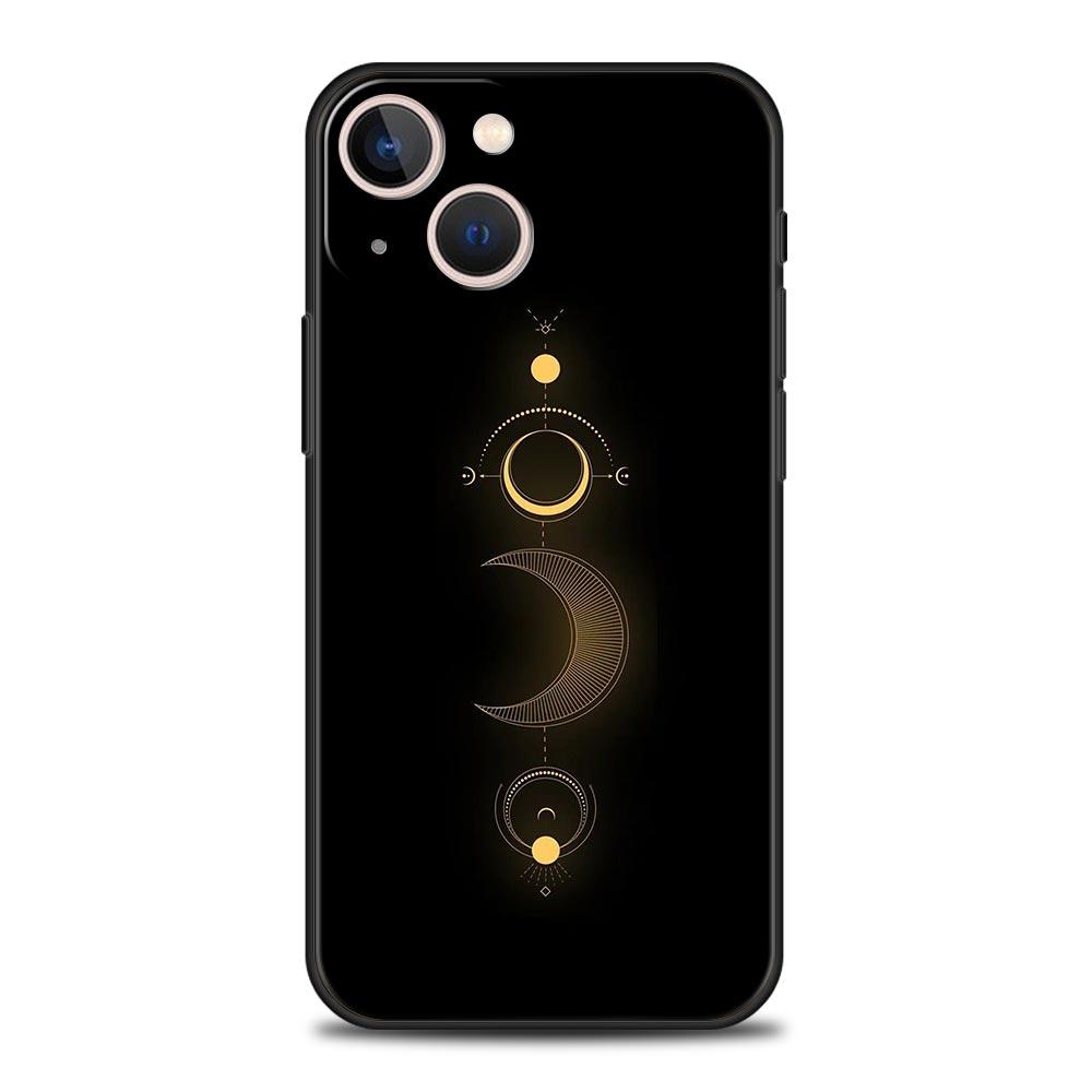 Minimalist Cartoon Sun Moon Phone Case For iPhone 16 13 15 14 12 11 Pro MAX XR X SE XS 7 8 Plus Soft TPU Shell Cover