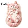 Warm Decorative Floor Pad Sleeping Cat Entrance Rug, Cozy Plush Door Mat, Cute Kitten Small Mat Absorbent Area Rug for Entryway Bedside Bedroom