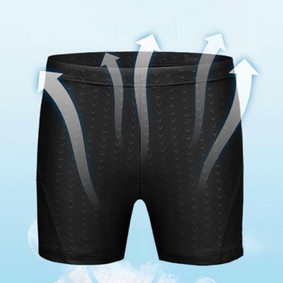 Badeshorts für Herren, wasserdicht, schnell trocknend, hohe Elastizität, mittlere Taille, weich, atmungsaktiv, einfarbig, Badehose in Übergröße