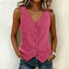 Women’s Fashion Sleeveless Vest Top Button Down Fitted Casual Lightweight Blouse for Daily Wear Office and Travel