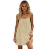 Women’s Sleeveless Spaghetti Strap Loose Fit Mini Dress Casual Lightweight Solid Print Summer A Line Tunic Sundress for Daily Wear