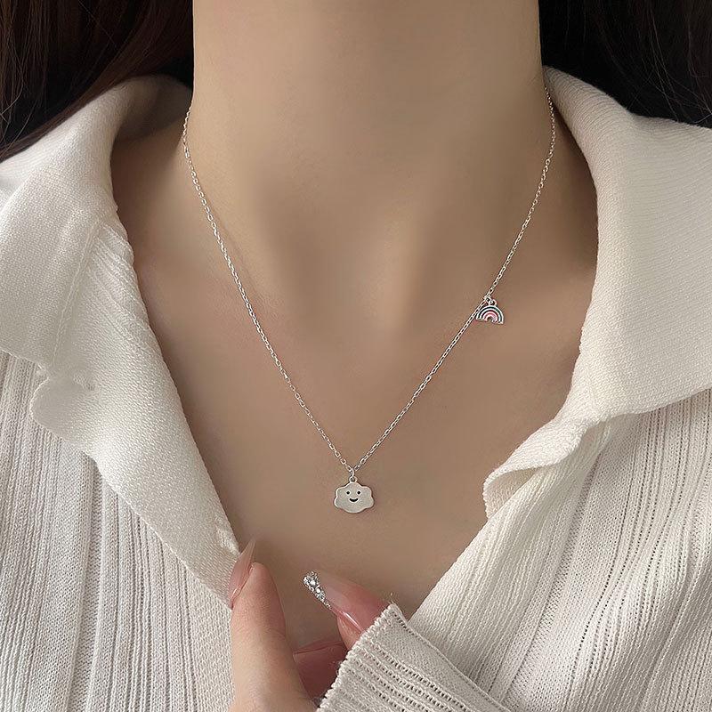 Rainbow Necklace, Female Cloud Clavicle Chain Pendant, Light Luxury, Small and Popular Design, Advanced Sense
