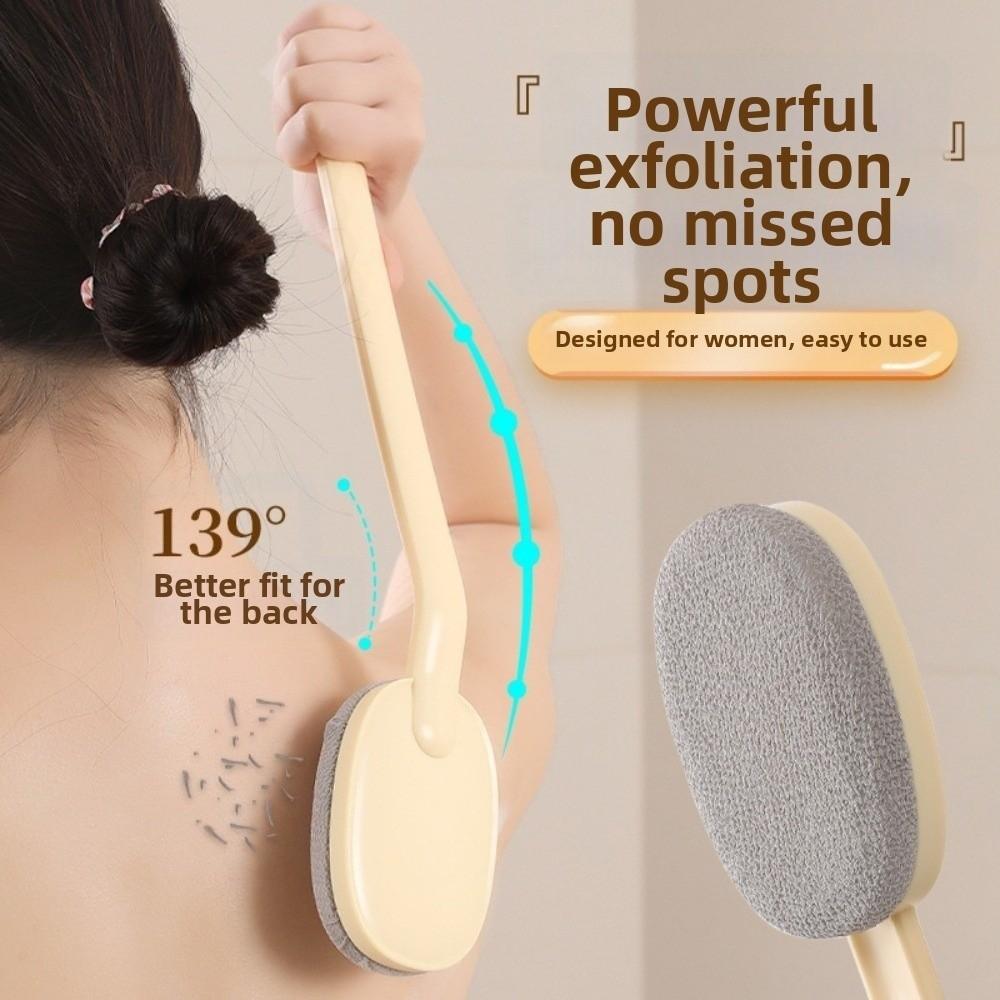 Long Handle Bath Shower Brush Coarse/Fine Sand Body Brush Back Scrubber Brush Deep Cleaning
