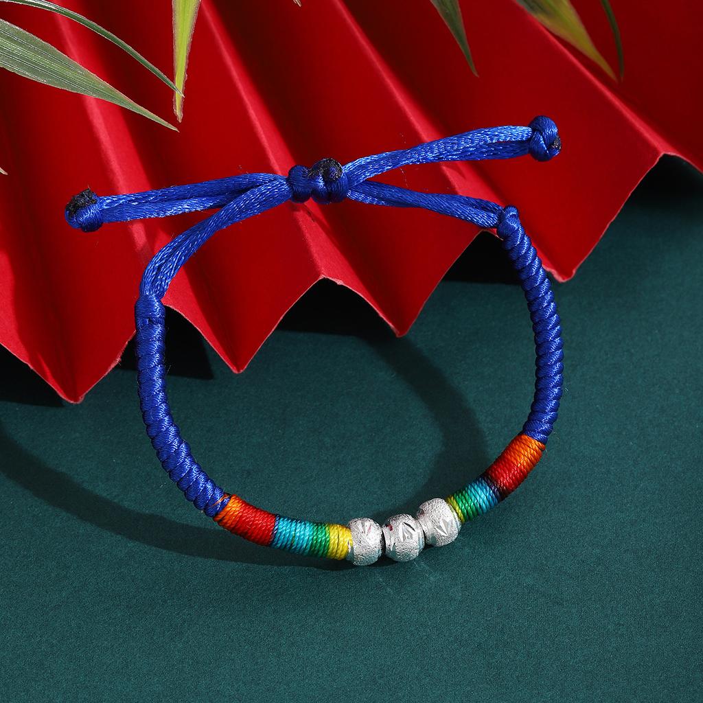 Colorful Rope Beaded Ethnic Style Hand-Woven Hand Rope, Tibetan Light Luxury High Sense Adjustable Fashion Jewelry Women