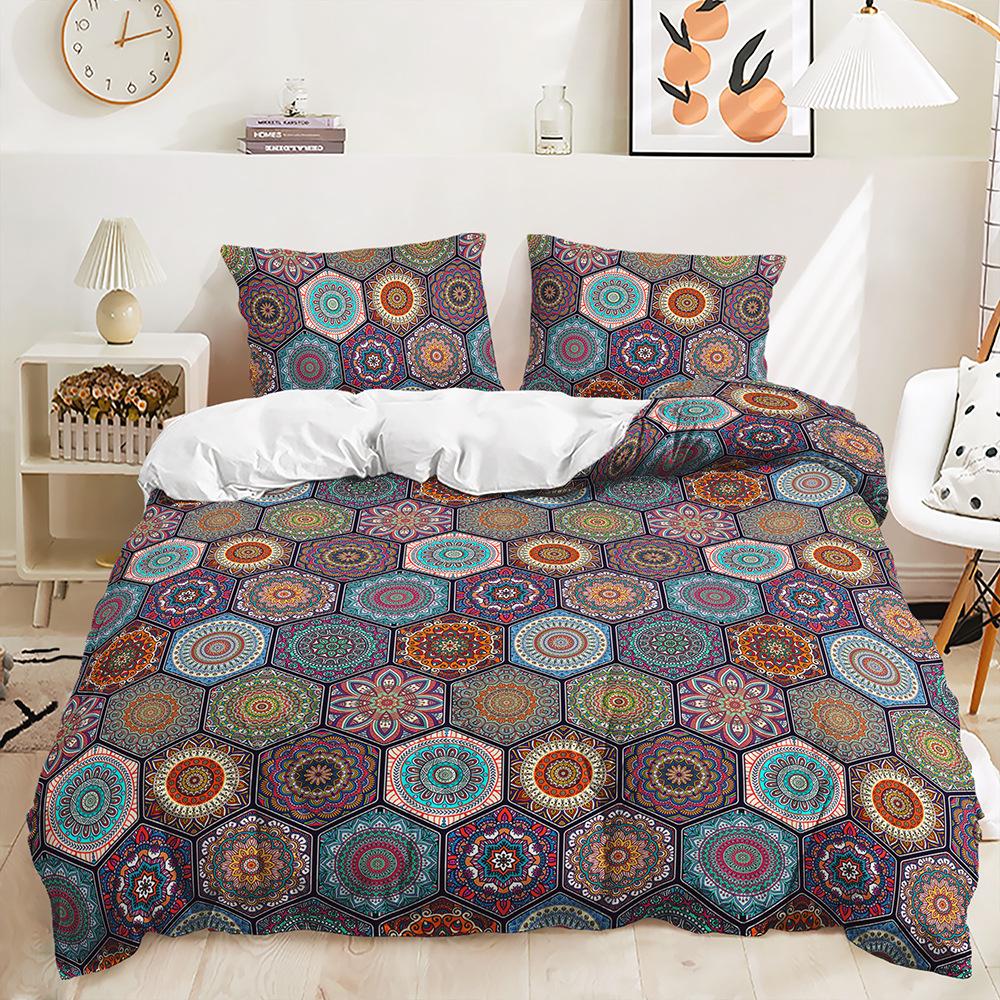 Three-piece Quilt Cover Ethnic Style Retro Kit Bohemian Boho Style Bedding