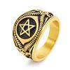 2026 European and American Style Retro Ring Hexagram Dark Wind Satan Goat Casting Men's Personalized Ring