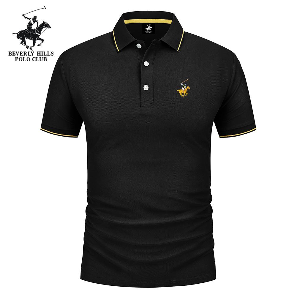 

POLO CLUB 2025 Summer Men s Large Size Lapel Business Casual Polo Shirt Brand Embroidery Polo Shirt S чорний