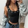 Dámský letní úzký top bez rukávů s kovovými oky Street Style