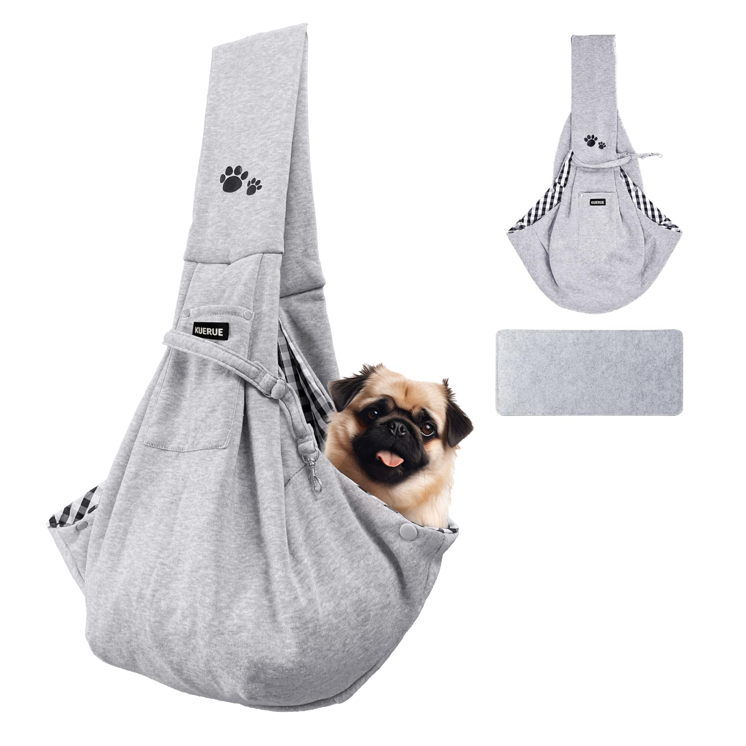

KUERUE Dog Suitable for Small and Extra Small Pet Carrier Bag with Shoulder Safety and Crossbody Shoulder Bag for Carrying Your Dog Out and About серый