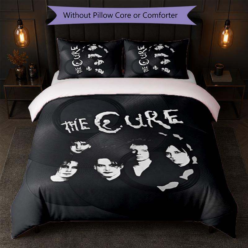 The Cure Print 3Pcs Bedding Set Duvet Cover With Two Pillowcases Soft Bed Linen For Household Bedroom