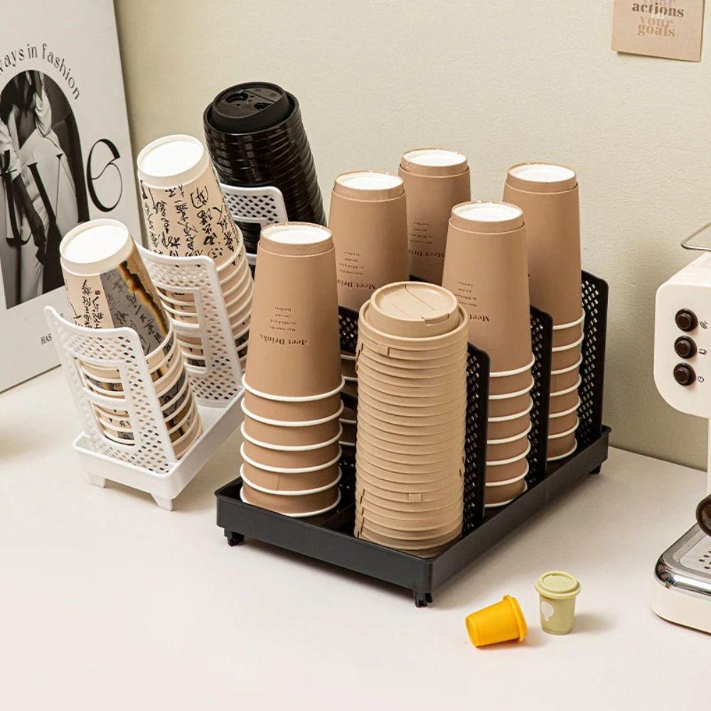 Thickening Cup Holder Bracket Foldable Coffee Shop Cup Rack Ultra-large Capacity Incline Coffee Storage Corner Coffee Shop