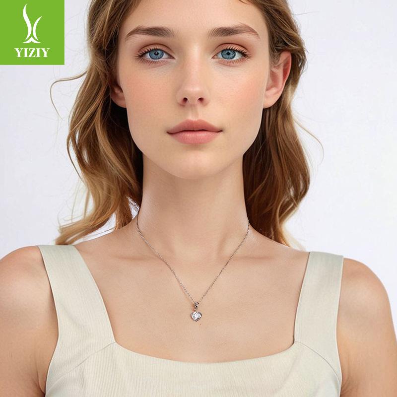 Rose Heart Pendant Diy Necklace Bracelet Accessories Valentine'S Day Gift 925 Silver Beads