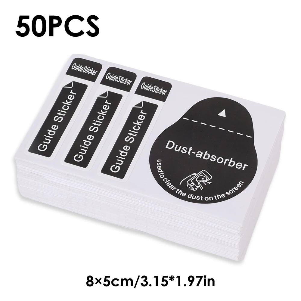 50PCS Dedust Absorber Sticker Cleaners Cleaning Tool for Watch Cellphone Computer Screen Protector Dust Removal Stickers