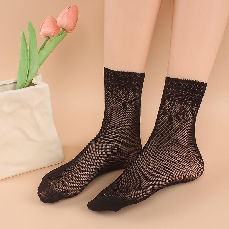 

3 пары кружевных коротких носков-труб, женские сетчатые тонкие кружевные кружевные носки 3 pair