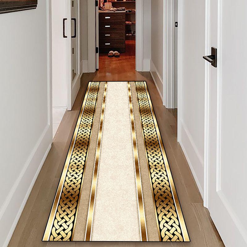 Luxury Modern Carpet Runner Hallway Non-slip Corridor Carpets Golden Aisle Rug Washable Living Room Decoration Long Floor Mats