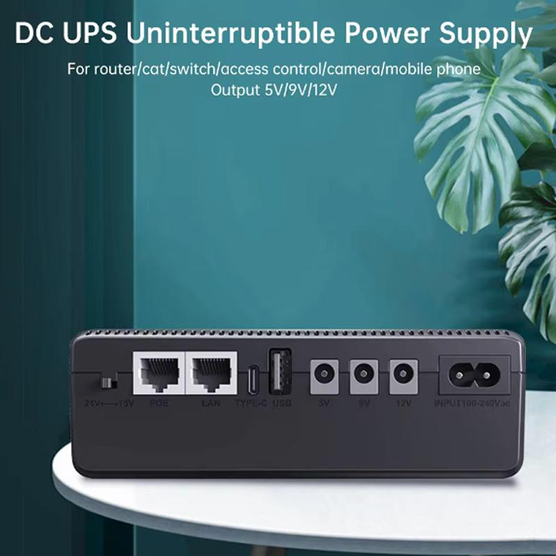 2025 New 8800/10400Mah DC Uninterruptible Power Supply UPS Router Optical Cat Built-in Adapter Backup Power Supply 5V 9V 12V 24V