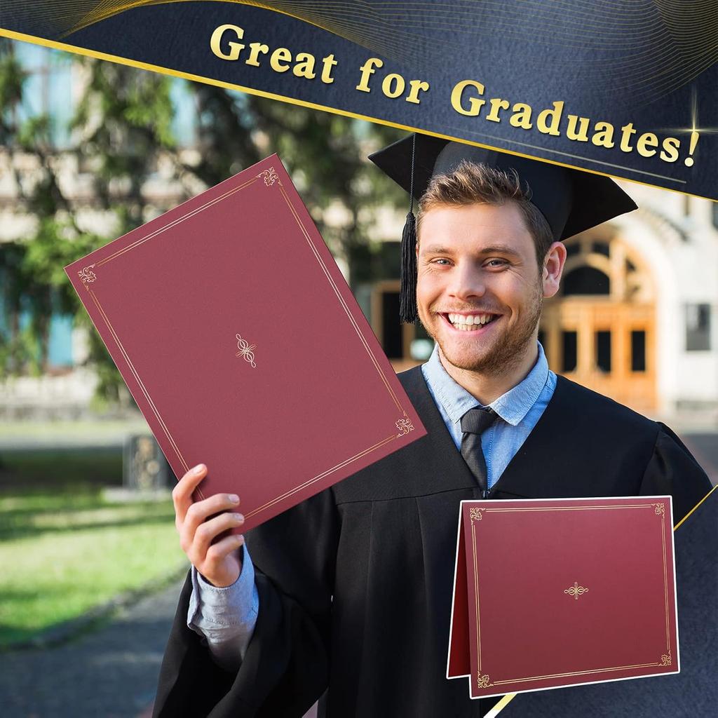 Panelee 60 Pcs Certificate Holders with Gold Foil Border Diploma Holder Diploma Cover Certificate Folders Certificate Covers for Letter Size 8.5 x 11