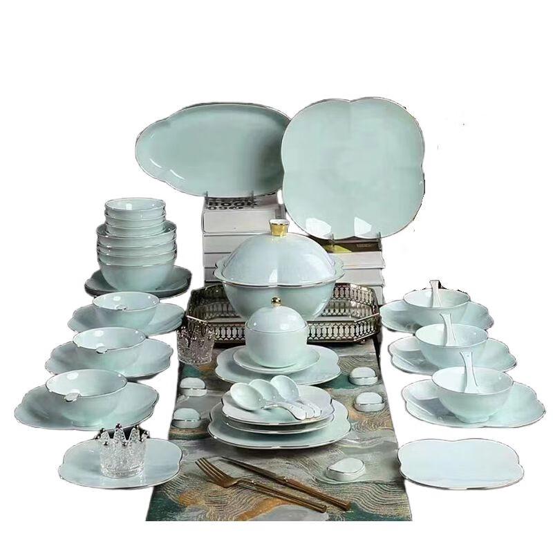 Qianxing Shadow Celadon Ceramic Dinnerware Set