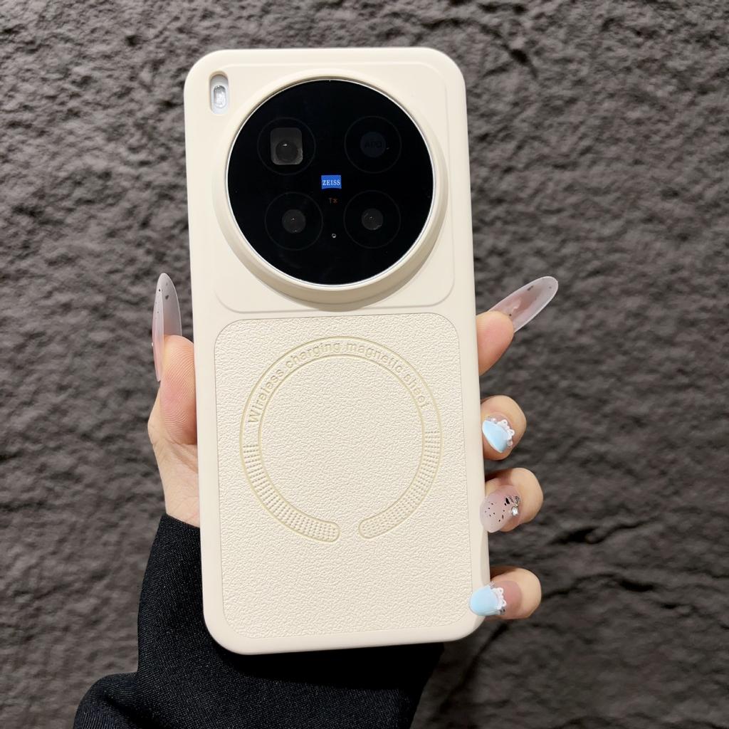 Applicable to vivoX300pro plain leather magnetic mobile phone case contrasting color creative VIVOX300U anti-drop protective case x300