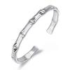 Silver Plated Bamboo Bangle: Frosted Alloy, Fashionable Gift for Women & Elderly