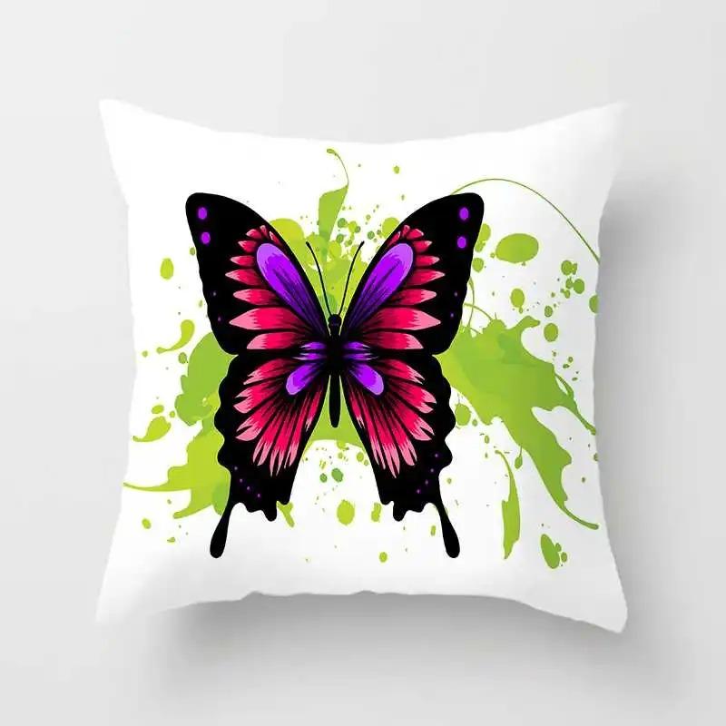 Office Living Room Home Pillowcase Watercolor Butterfly Pattern Pillowcase Car Ornaments
