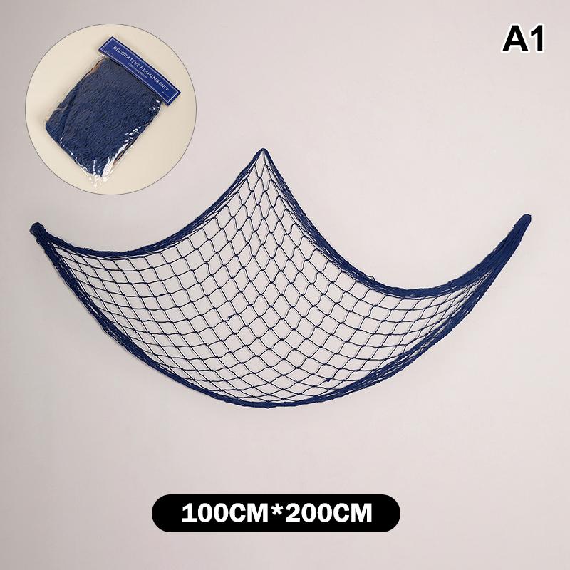 100X200Cm Beach Themed Fish Net Decorations Wall Mounted For Pirate Mermaid Beach Party Home Bedroom Decoration
