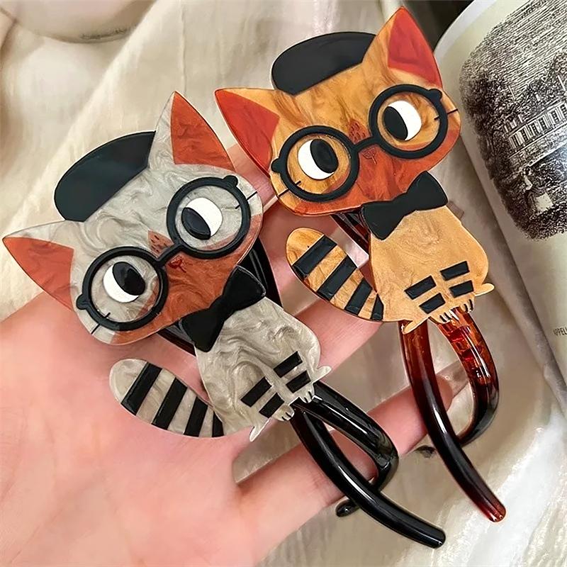 1PC Cat Shape Cartoon Hair Ties Fashion Hair Accessories Exquisite Jewelry Clothing Accessories Multicolor