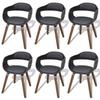 Day and Night - Day and Night Dining Chairs 6 Units Wood and Black Synthetic Leather