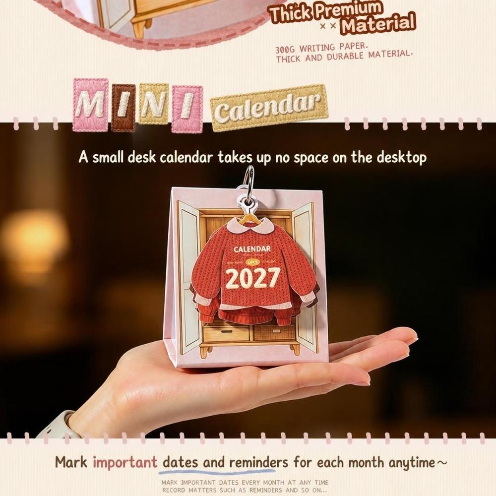 Monthly Table Calendar Mini Flip Calendar Gifts 2027 Desk Calendar Desktop Decoration