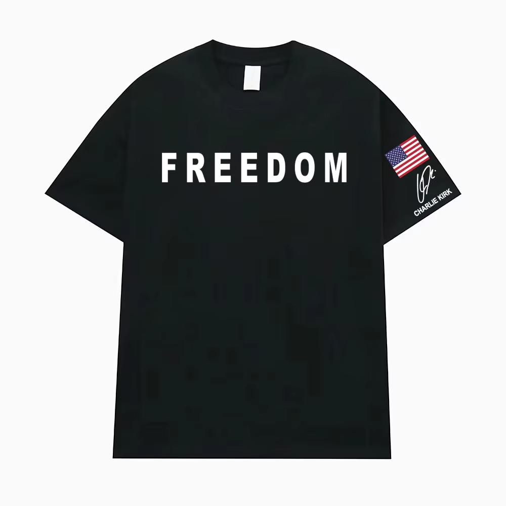 Justice for Charlie Kirk Freedom Signature Graphic T Shirt Unisex Women Fashion Vintage Gothic Tshirt High Quality pure Cotton Tee