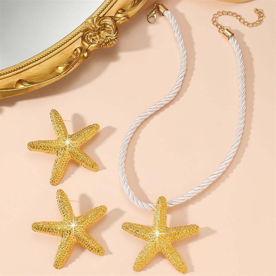 Starfish Pendant and Earrings Set - Ocean Beach Party Jewelry